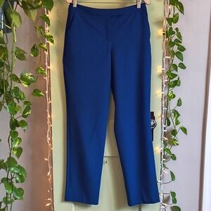 Women's Eva Longoria Royal Blue Flat Front Slacks Straight Leg Trouser 6